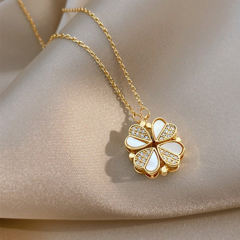 Luxury Four Leaf Clover Pendant Necklace Stainless