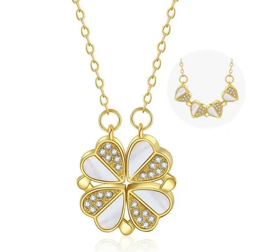 Luxury Four Leaf Clover Pendant Necklace Stainless